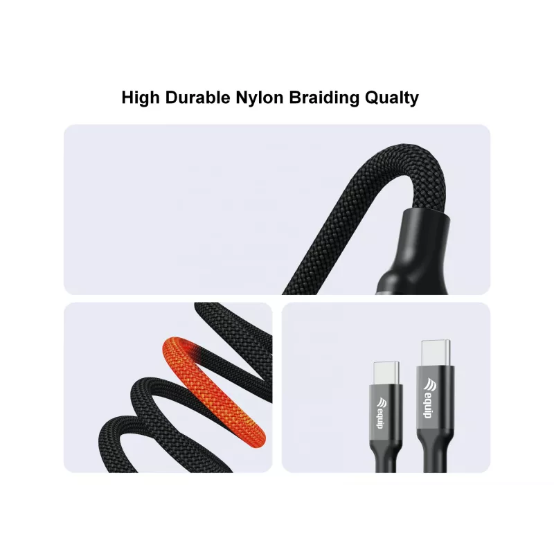 USB-C uz 2x USB-C Y-uzlādes kabelis EQUIP 1.5m PD 140W, USB 2.0, melns