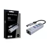 USB-C uz Gigabit Ethernet tīkla adapteris ar 3 portu USB centrmezglu CONCEPTRONIC ABBY25G — USB 3.2 Gen 1, 1 Gbps Ethernet, 3x USB-A, alumīnijs, pelēks