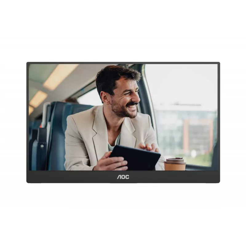 AOC 16T20E2 portatīvais televizors/monitors Pārnēsājams monitors Melns 39,6 cm (15,6 collas) LED 1920 x 1080 pikseļi