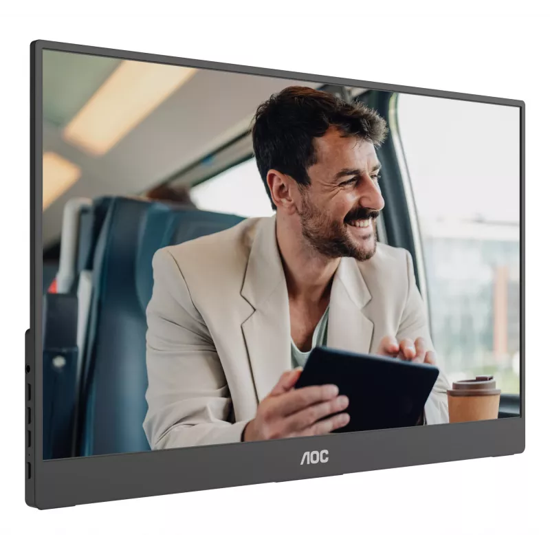 AOC 16T20E2 portatīvais televizors/monitors Pārnēsājams monitors Melns 39,6 cm (15,6 collas) LED 1920 x 1080 pikseļi