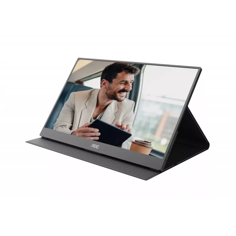 AOC 16T20E2 portatīvais televizors/monitors Pārnēsājams monitors Melns 39,6 cm (15,6 collas) LED 1920 x 1080 pikseļi