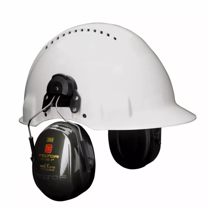 Ausu aizsardzības austiņas 3M H520P3E-410-GQ ķiveres stila melnas