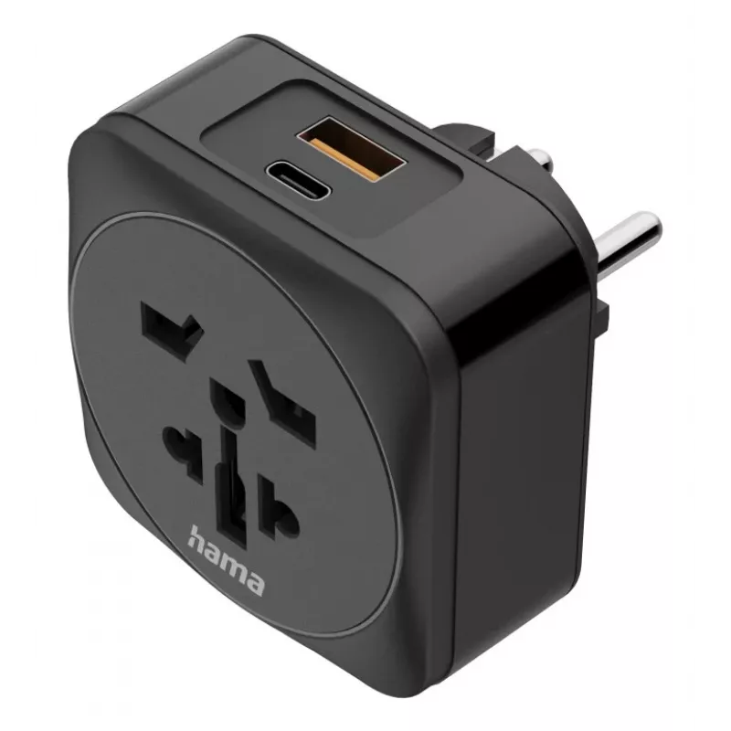 Hama 00223460 strāvas kontaktdakšas adapteris Type E/F hybrid Universal Melns