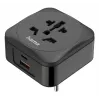 Hama 00223460 strāvas kontaktdakšas adapteris Type E/F hybrid Universal Melns