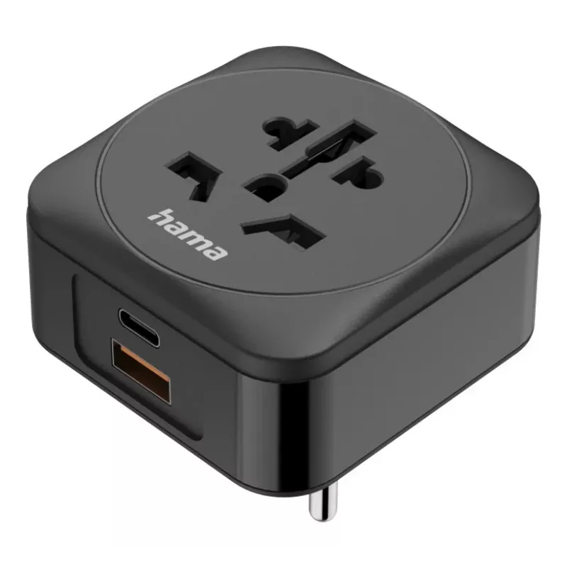 Hama 00223460 strāvas kontaktdakšas adapteris Type E/F hybrid Universal Melns