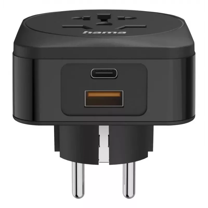 Hama 00223460 strāvas kontaktdakšas adapteris Type E/F hybrid Universal Melns