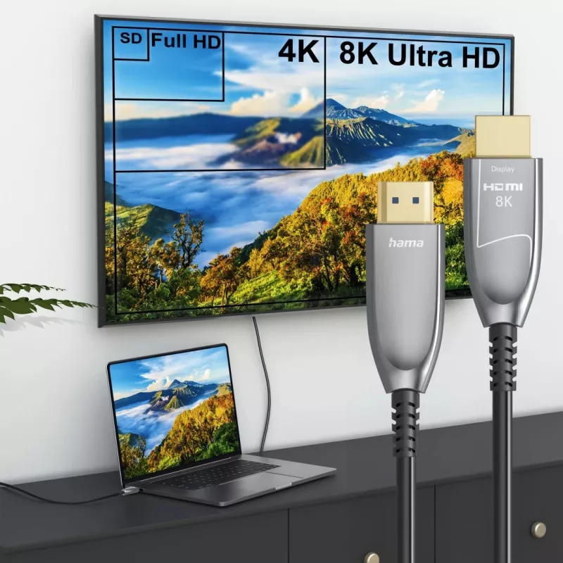 Hama 00202036 HDMI kabelis 20 m HDMI Type A (Standard) Melns, Pelēks, Sudraba