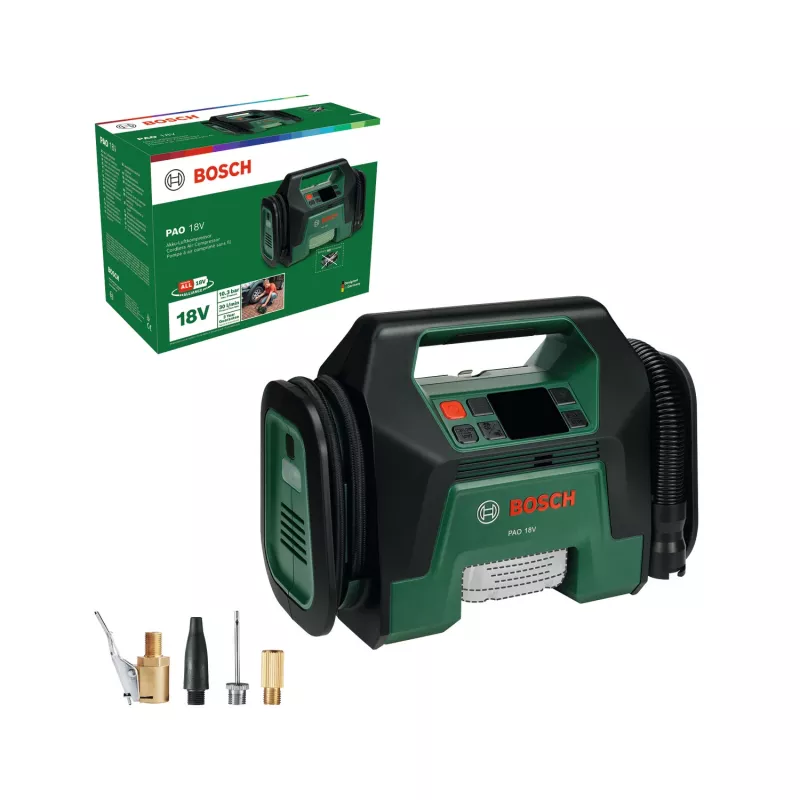 Bosch PAO 18V (Tikai instruments, kartons), Universāls, 10 bāri, 30 l/min, Zaļa, Plastmasa, Baterija