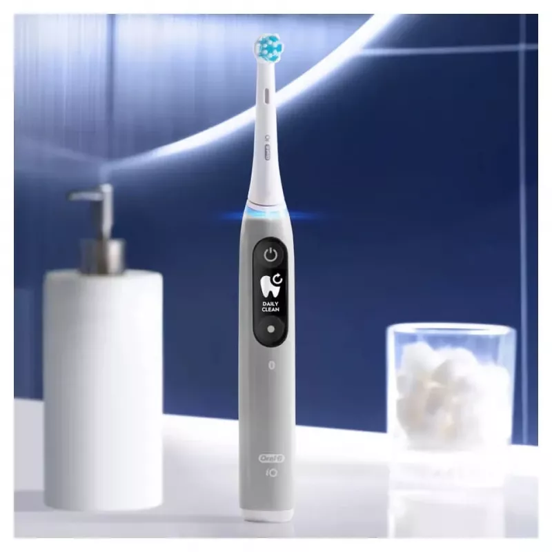 Braun iO Serie 6 pieaugušo vibrējošā zobu birste pelēka
