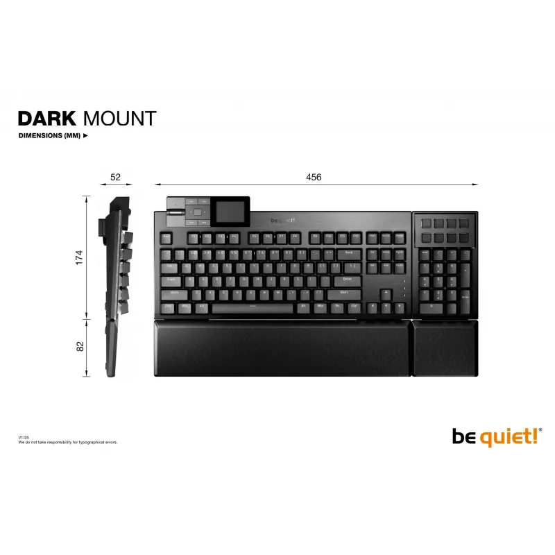 be quiet Dark Mount Silent Linear FR ISO tastatūra Spēlēm USB AZERTY franču melna