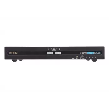 ATEN 2-portu USB HDMI drošais KVM slēdzis ar CAC, 4K UHD 3840x2160@60Hz, USB tastatūra/pele, metāla korpuss