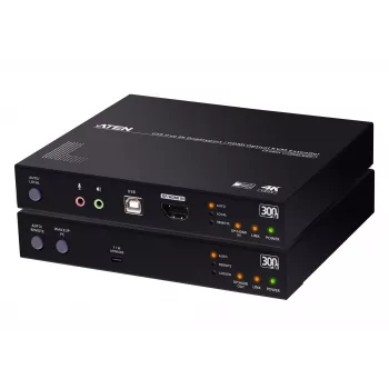 KVM pagarinātājs ATEN True 4K DP/HDMI Optical KVM 300m – raidītājs un uztvērējs, DisplayPort/HDMI, USB, 300 m