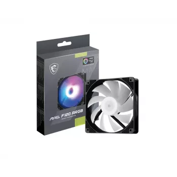 Computer case fan MSI MAG F120 ARGB — 120 mm, 1300 RPM, hydraulic bearing, Melns