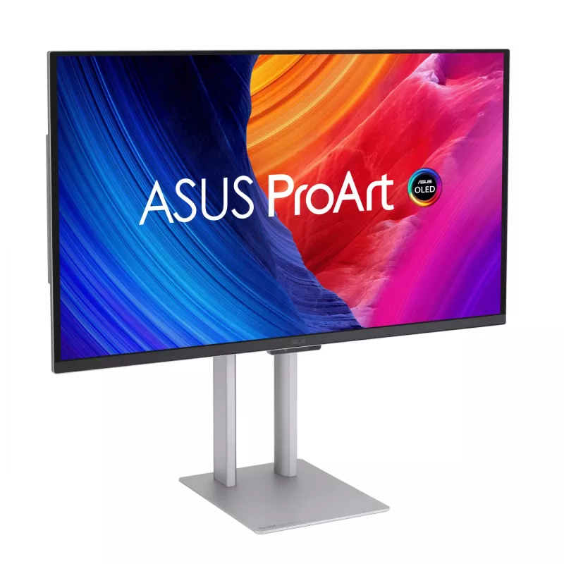 Datora monitors ASUS ProArt PA27UCDMR 67,3 cm (26,5 collas) 3840×2160 4K OLED sudraba krāsā, 0,1 ms, USB 3.2 Gen 2, skaļruņi, VESA