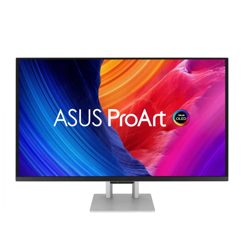 Datora monitors ASUS ProArt PA27UCDMR 67,3 cm (26,5 collas) 3840×2160 4K OLED sudraba krāsā, 0,1 ms, USB 3.2 Gen 2, skaļruņi, VESA