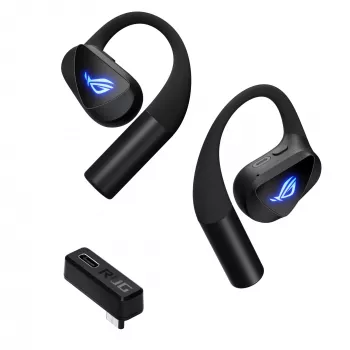 Austiņas ASUS ROG Cetra Open Wireless TWS Bluetooth auss āķis Melns, 20–20000 Hz, 116 g