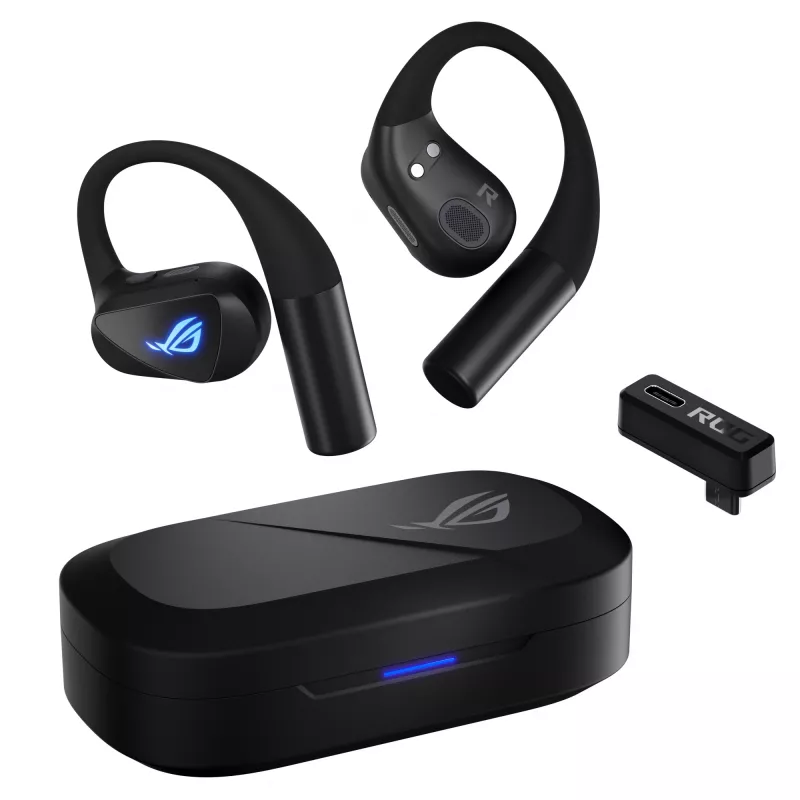 Austiņas ASUS ROG Cetra Open Wireless TWS Bluetooth auss āķis Melns, 20–20000 Hz, 116 g