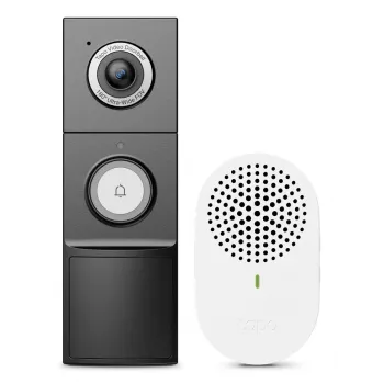 TP-Link Tapo Video Doorbell Camera 1 × D235, 1 × D100C, melna, balta, IP66, 130°, infrasarkanais, sienas, CE, RoHS, RCM,R-NZ,FCC, EAC, Triman, UKCA