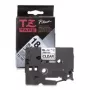 Uzlīmju lente Brother TZ-FX641 etiķešu printeriem, laminēta 18 mm, melna uz balta