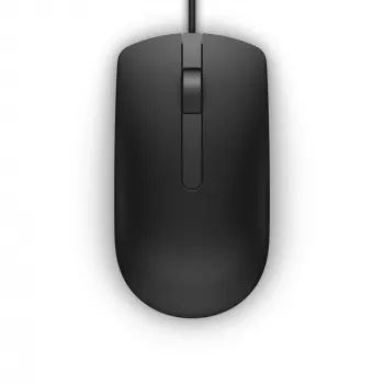 DELL vadu pele - MS116 - melna, piemērota abām rokām, optiska, USB Type-A, 1000 DPI, melna