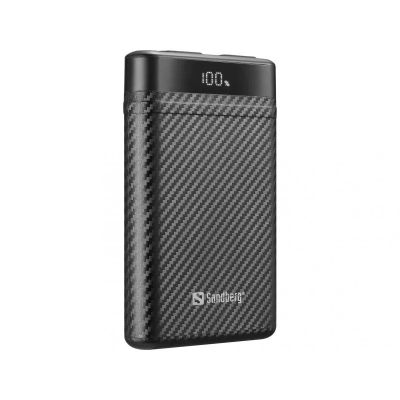 Sandberg Survivor Nano Powerbank 10000, 10000 mAh, litija jonu (Li-Ion), 3,7 V, 20 W, melns