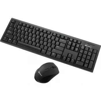 Sandberg Wireless Office DesktopSet INT, bezvadu, RF bezvadu, membrānas, QWERTY, melns, iekļauta pele