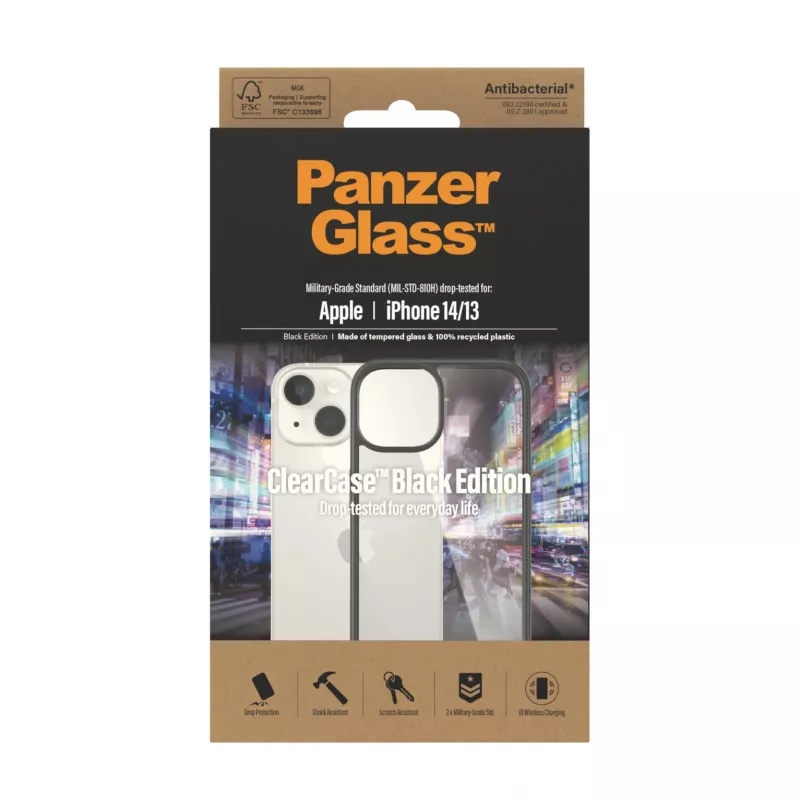 PanzerGlass ® ClearCase Transparent iPhone 14 | 13, vāciņš, Apple, Apple - iPhone 14, Apple - iPhone 13, 15.5 cm (6.1″), Transparent