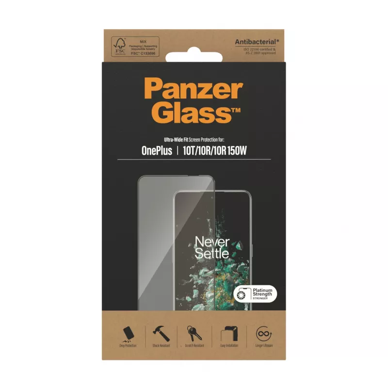 PanzerGlass ® Ekrāna aizsargs OnePlus 10T | 10R | 10R | 150W | Ultra-Wide Fit | Melns