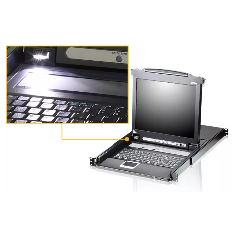 KVM slēdzis ATEN CL5708N Uzstādīšana plaukts Mēlna USB 1280x1024