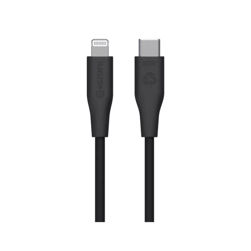 Lightning uz USB-C kabelis eSTUFF ES602180 — 1 m, melns, MFi sertificēts, RoHS