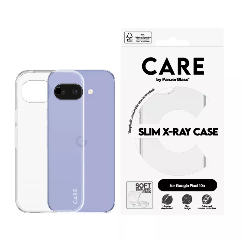 Telefona maciņš PanzerGlass CARE X-Ray priekš Google Pixel 10a 5G — caurspīdīgs vāciņš