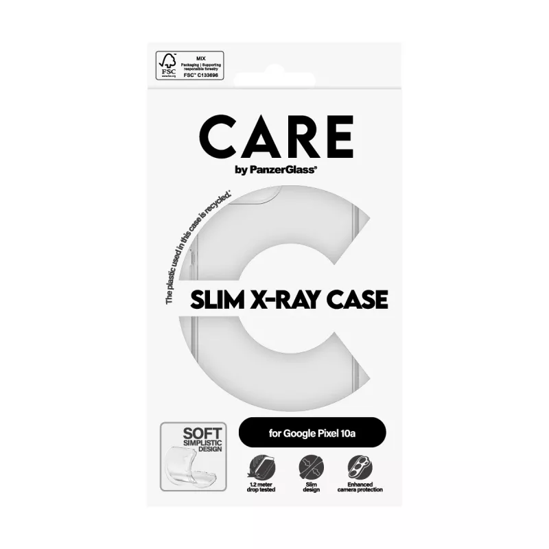 Telefona maciņš PanzerGlass CARE X-Ray priekš Google Pixel 10a 5G — caurspīdīgs vāciņš