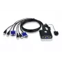 ATEN 2-portu USB VGA KVM slēdzis, 2048 x 1536 pikseļi, QXGA, 0,14 W, melns