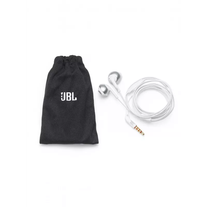JBL Tune 205, vadu, 20 – 20000 Hz, zvani/mūzika, 14,3 g, austiņas, hroms, balta