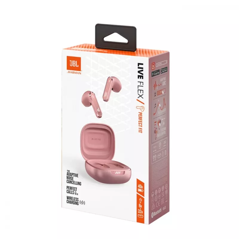 JBL LIVE FLEX austiņas bezvadu ievietojamas zvaniem/mūzikai Bluetooth rožu krāsā