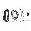 JBL Quantum 910P austiņas ar vadu un bezvadu savienojumu, galvas lentes tipa, spēlēm, USB Type-C, Bluetooth, zilas, baltas