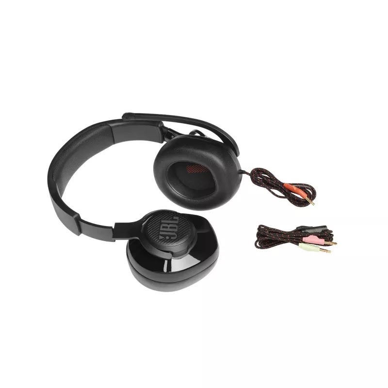 JBL Quantum 200 Melns, vadu, 20–20000 Hz, spēlēm, 248 g, austiņas, melnas