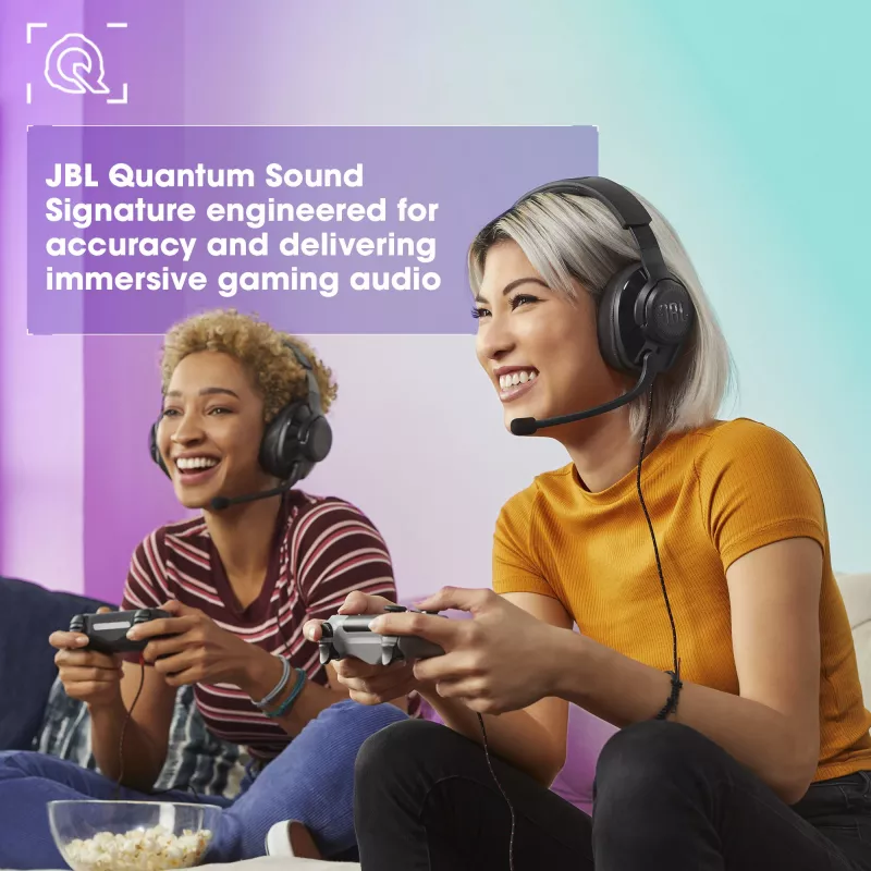 JBL Quantum 200 Melns, vadu, 20–20000 Hz, spēlēm, 248 g, austiņas, melnas