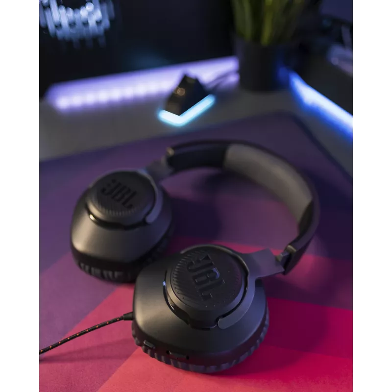 JBL Quantum 100 Melns, vadu, spēlēm, 20 - 20000 Hz, 216 g, austiņas, melnas