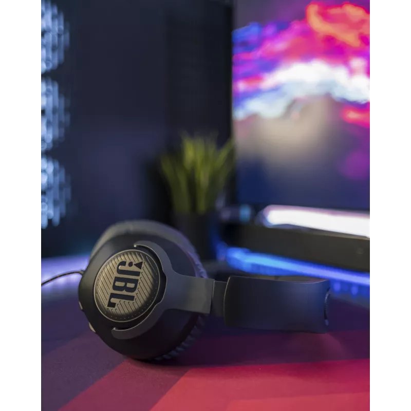 JBL Quantum 100 Melns, vadu, spēlēm, 20 - 20000 Hz, 216 g, austiņas, melnas