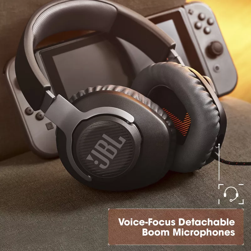 JBL Quantum 100 Melns, vadu, spēlēm, 20 - 20000 Hz, 216 g, austiņas, melnas