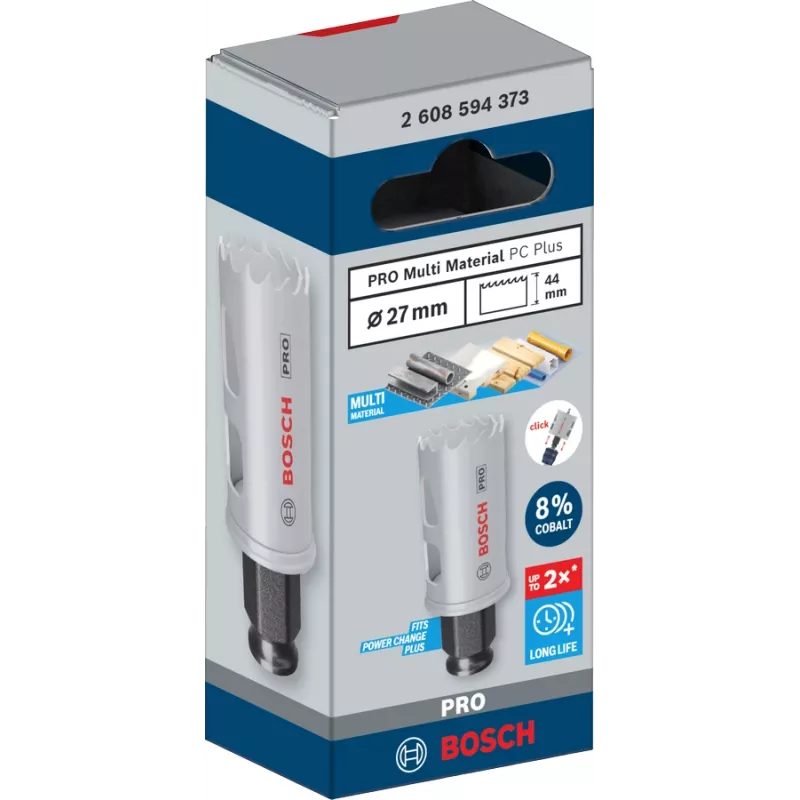 Caurumu zāģis Bosch PRO Multi Material PC Plus 44/27 mm — viens, urbjam, Ø27 mm
