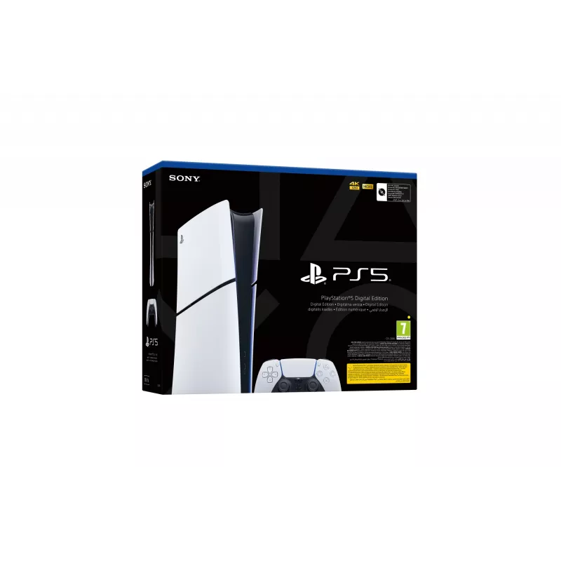 Sony PlayStation 5 (modeļu grupa - plāns) Digital Edition, PlayStation 5, Melna, Balta, 16384 MB, GDDR6, 448 GB/s, AMD
