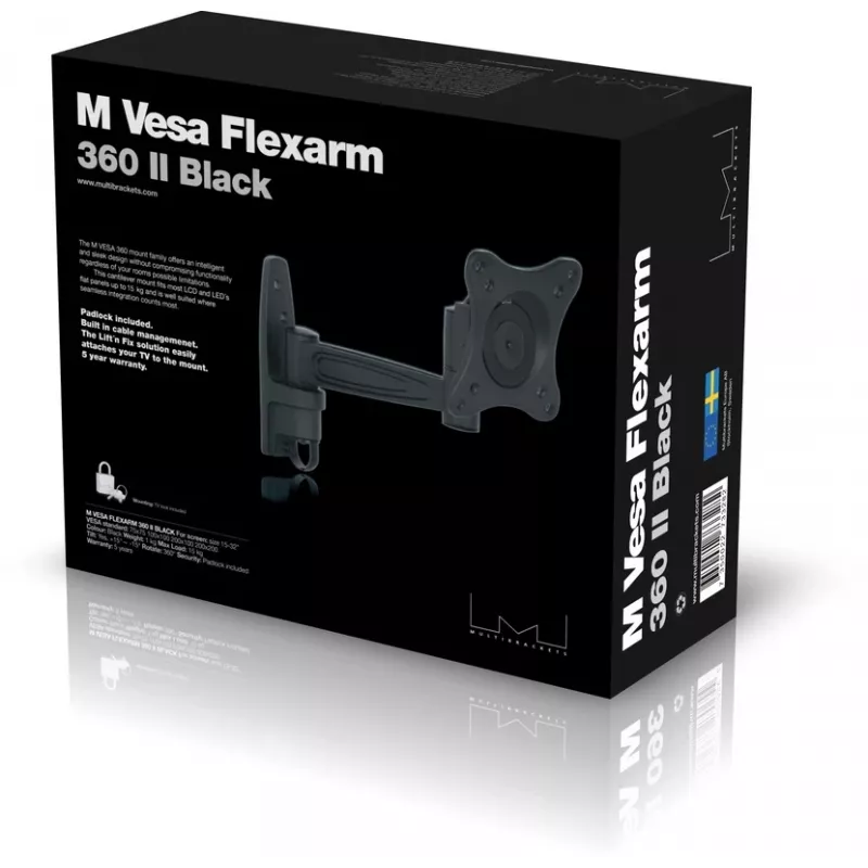 Montāžas svira Multibrackets M VESA Flexarm 360 II melna 75 100 200