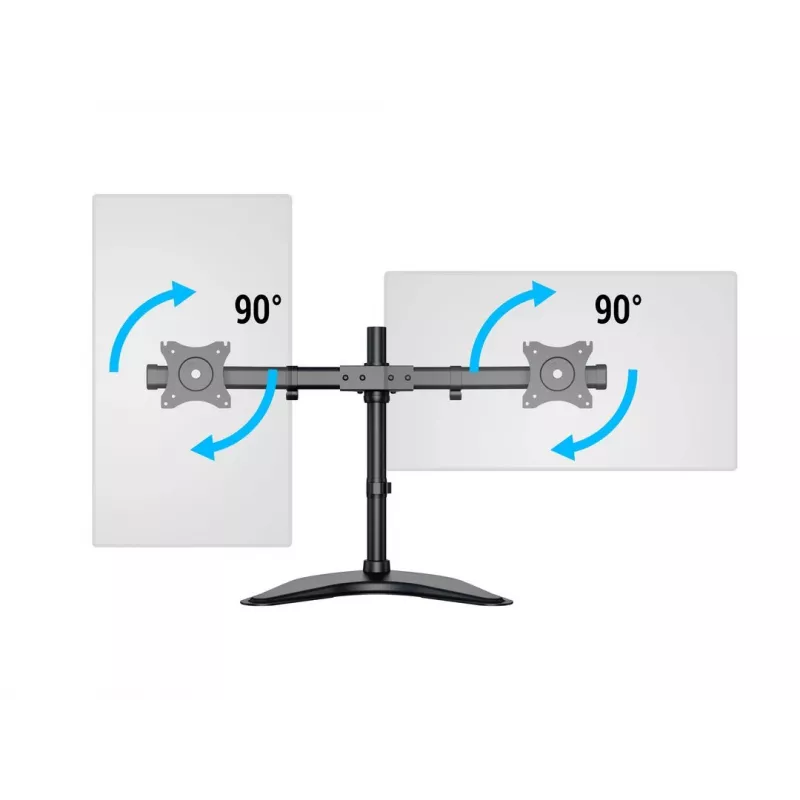Multibrackets M Deskstand Basic Dual, brīvi stāvošs, 16 kg, 38,1 cm (15 collas), 68,6 cm (27 collas), 100 x 100 mm, melns