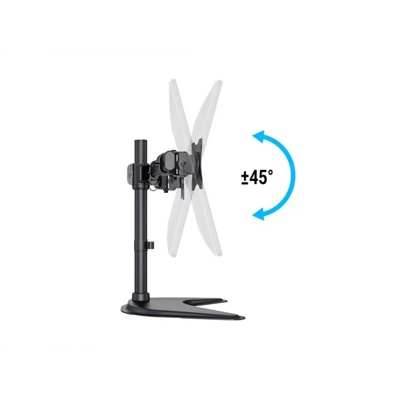 Multibrackets M Deskstand Basic Dual, brīvi stāvošs, 16 kg, 38,1 cm (15 collas), 68,6 cm (27 collas), 100 x 100 mm, melns