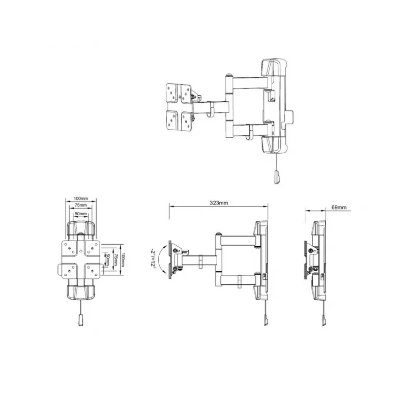 Multibrackets M VESA Full Motion Outdoor 50/75/100 20 kg 13-42 collas