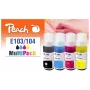 Peach 321330 tintes kasetne 4 gab. Saderīga standarta tilpuma melna, ciāna, fuksīna, dzeltena