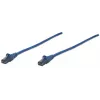 Intellinet tīkla komutācijas kabelis, Cat6, 10 m, zils, CCA, U/UTP, PVC, RJ45, zeltīti kontakti, bez aizķeršanās, ar aizsargapvalku, mūža garantija