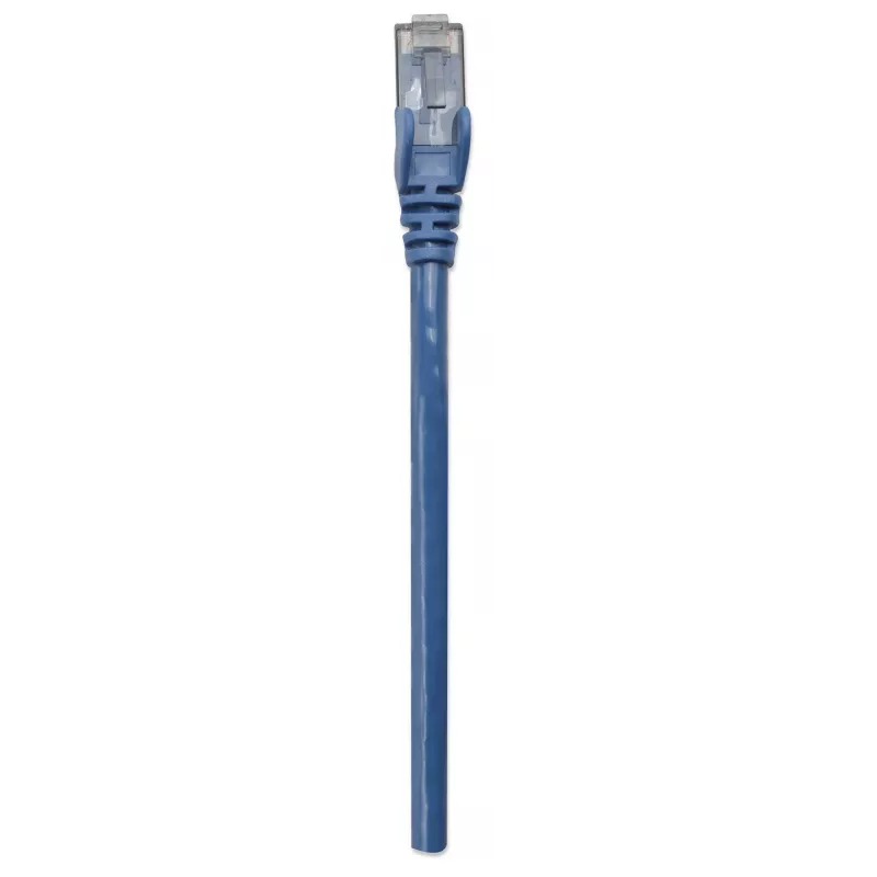 Intellinet tīkla komutācijas kabelis, Cat6, 10 m, zils, CCA, U/UTP, PVC, RJ45, zeltīti kontakti, bez aizķeršanās, ar aizsargapvalku, mūža garantija